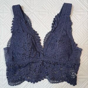 Aerie Lace Bralette Blue Size S